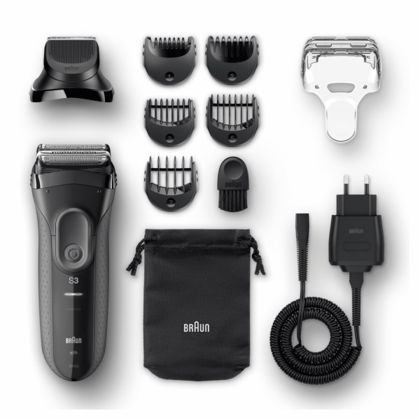 Braun 3000BT Planžetový holicí strojek Zastřihovač Černá,...