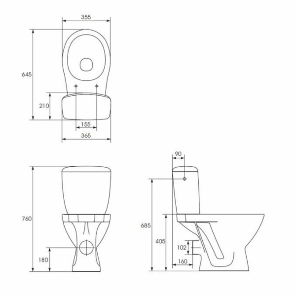 MITO STOJECÍ WC 767 AURO K011 3/6 TS