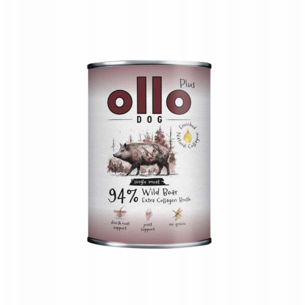 OLLO Plus Collagen Wild boar - vlhké krmivo pro psy - 400g