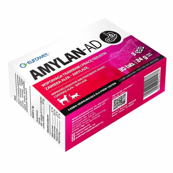 EUROWET Amylan-Ad - doplňky stravy pro psy a kočky - 30 t...