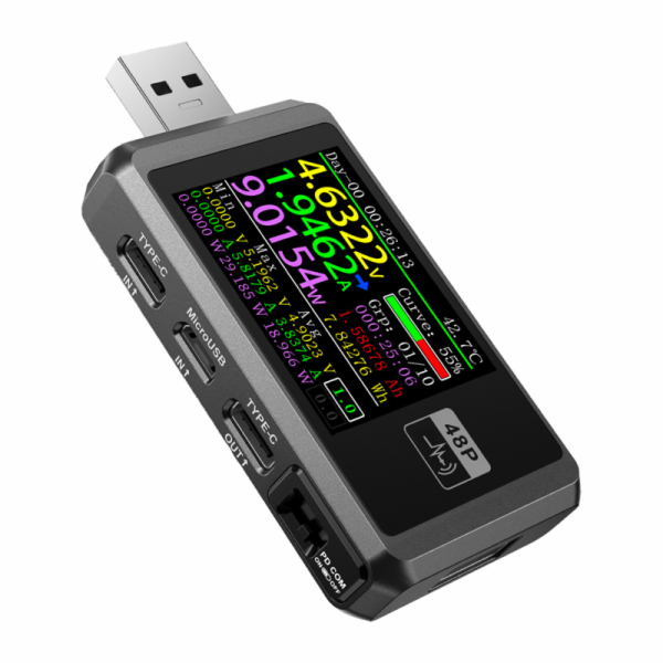 FNIRSI FNB48P USB port tester černý