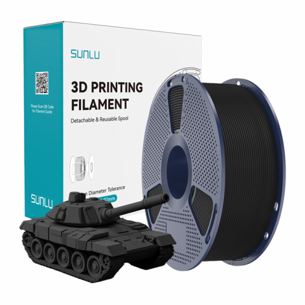 Vysokorychlostní černý filament Sunlu PLA+