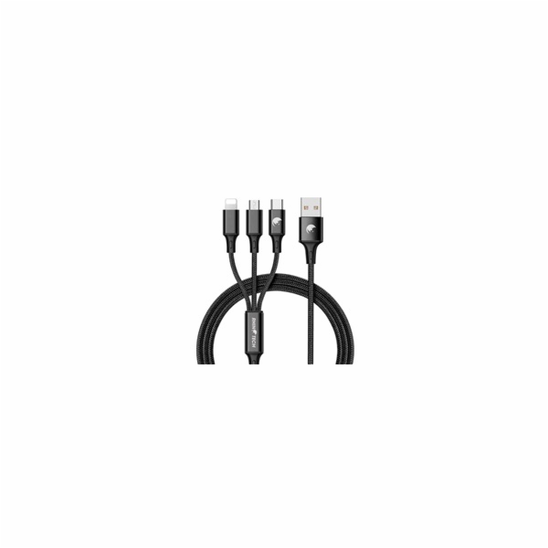 RhinoTech nabíjecí a datový kabel 3v1 USB-A (MicroUSB + L...