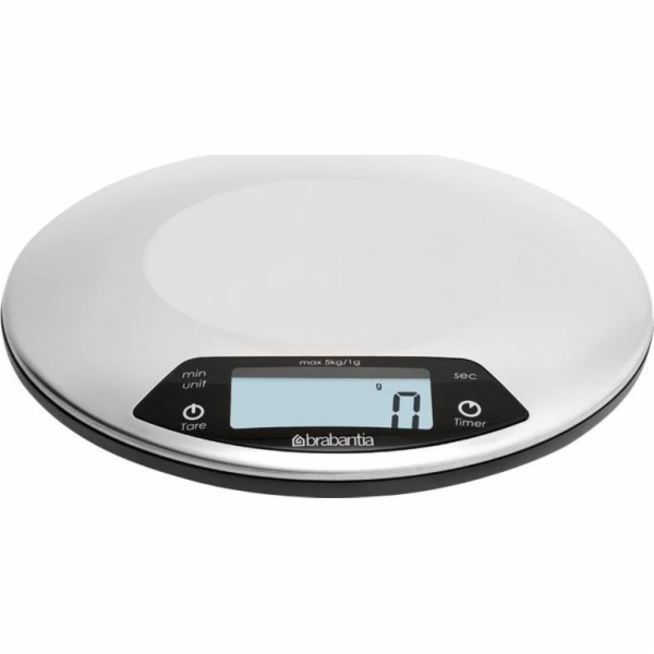 Brabantia Digitální kulatá kuchyňská váha s časovačem 480560