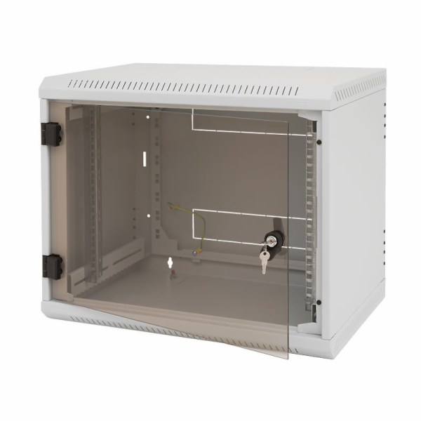 Rack Triton 19" jednodílný 4U/500mm prosklené dveře, šedý