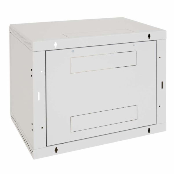 Rack Triton 19" jednodílný 6U/400mm plechové dveře, šedý