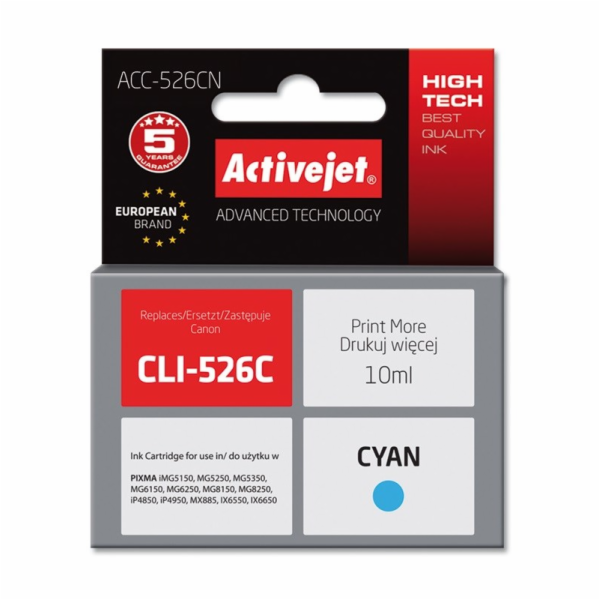 ActiveJet inkoust Canon CLI-526C, 10 ml,  new    ACC-526C