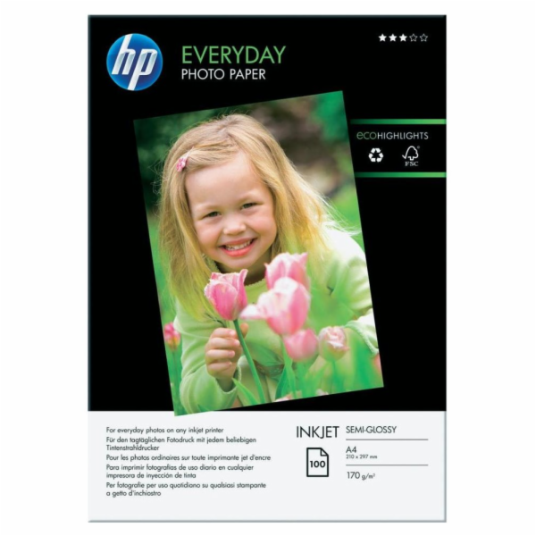 Fotopapír HP Everyday Photo A4, lesk, 200g/m2, 100 ks