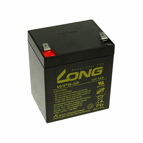 Long 12V 5Ah olověný akumulátor HighRate F2