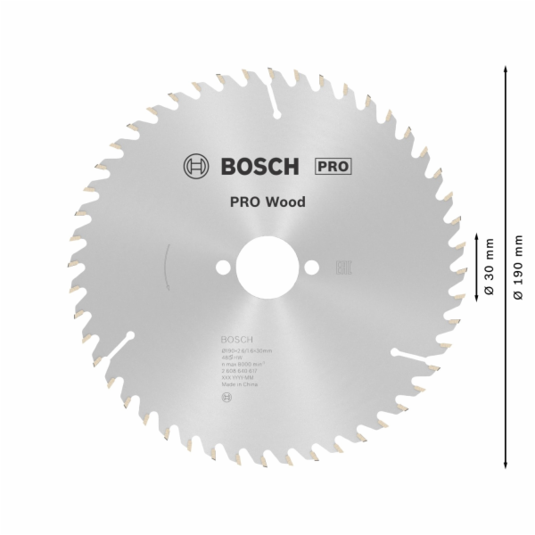 Bosch rezny kotouc Optiline drevo 190 x 30 48D