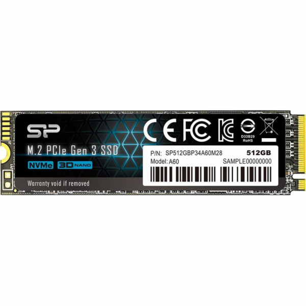 Silicon Power P34A60 512GB M.2 2280 PCI-E x4 Gen3 NVMe SS...