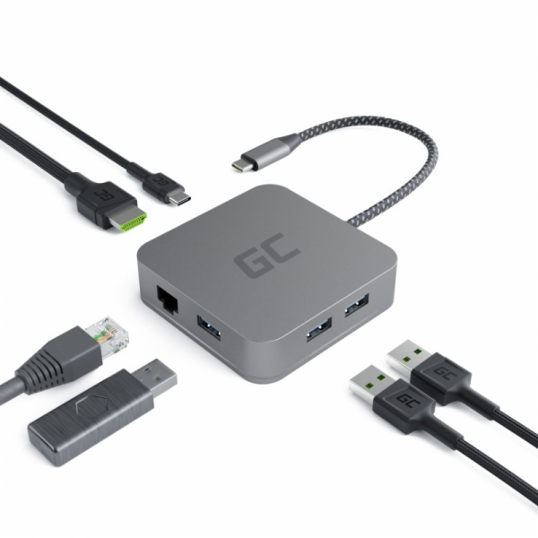 Green Cell 6v1 USB-C Station / Replikátor (AK61)