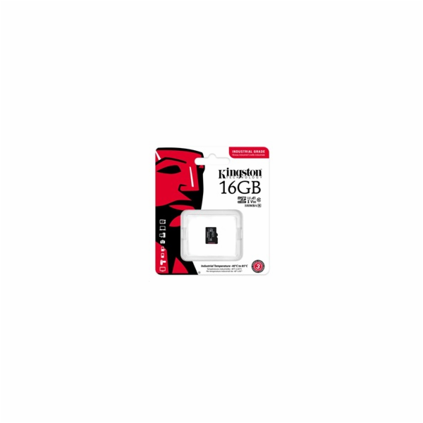 Kingston MicroSDHC karta 16GB Industrial C10 A1 pSLC Card...