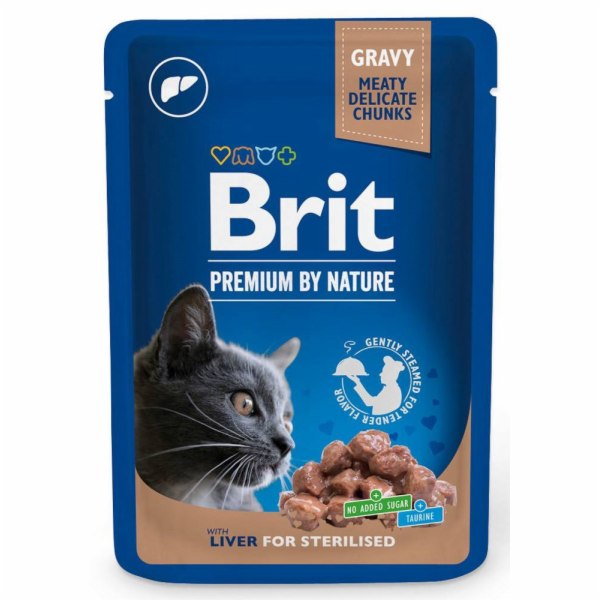 BRIT Premium Cat Liver Sterilised - mokré krmivo pro kočk...