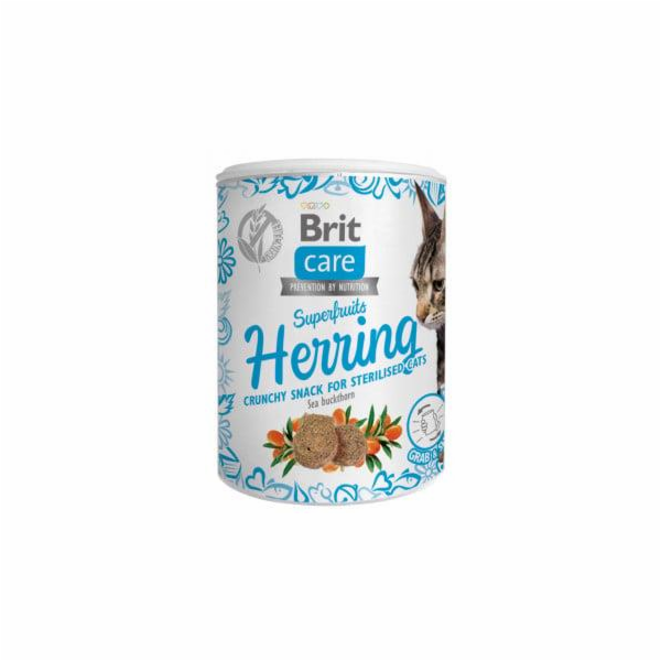 BRIT Care Cat Snack Superfruits Herring - pamlsek pro koč...