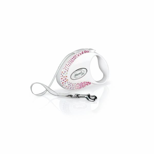 Flexi Vodítko Glam Composition S pásek 3m Pearl White