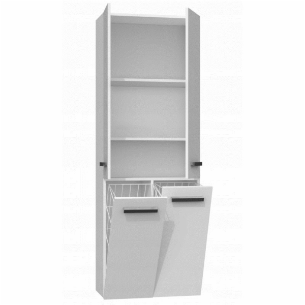 Topeshop Nel Dd 2K koupelnová skříňka, koš 60cm, lesklá bílá