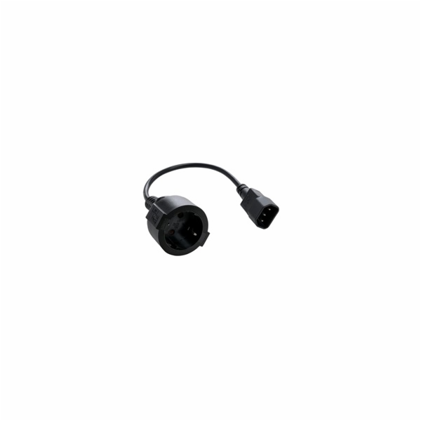 Kabel C-TECH síťový adaptér C14 (M) -> schuko (F), 15 cm