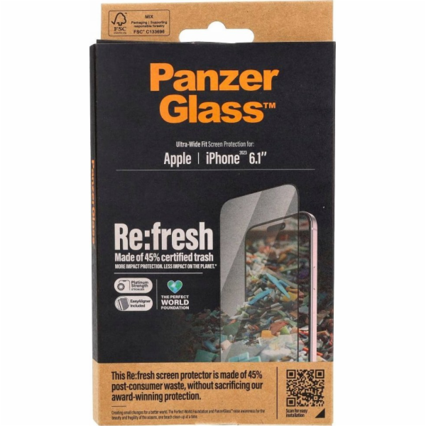 PanzerGlass ochranné sklo UWF Refresh pre iPhone 15 - Bla...