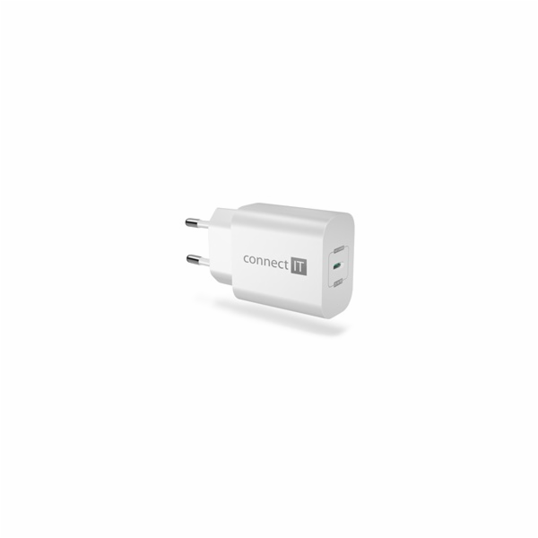 CONNECT IT Voyager2 nabíjecí adaptér 1×USB-C, 25W PD, bílá