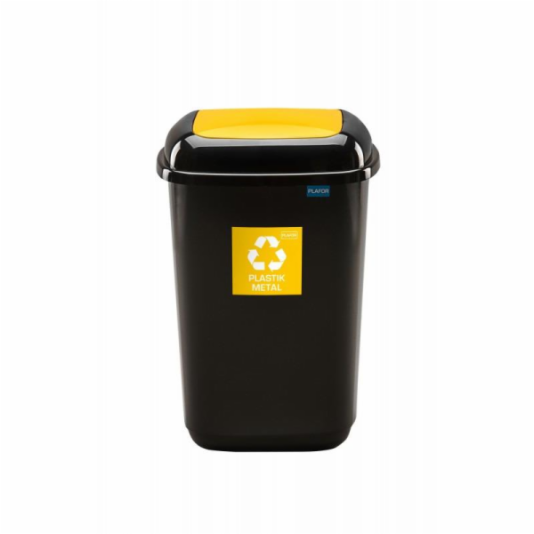 Popelnice Plafor, 28 l, černo/žlutá