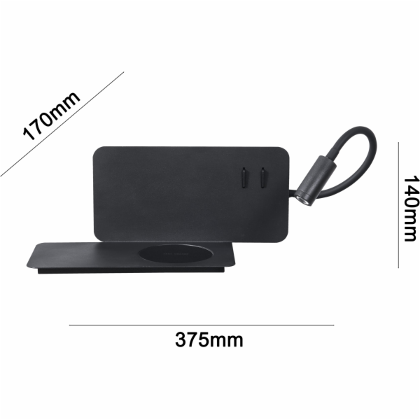 Fixační lampa FIJI 19132-BK 3+6W LED CHAR
