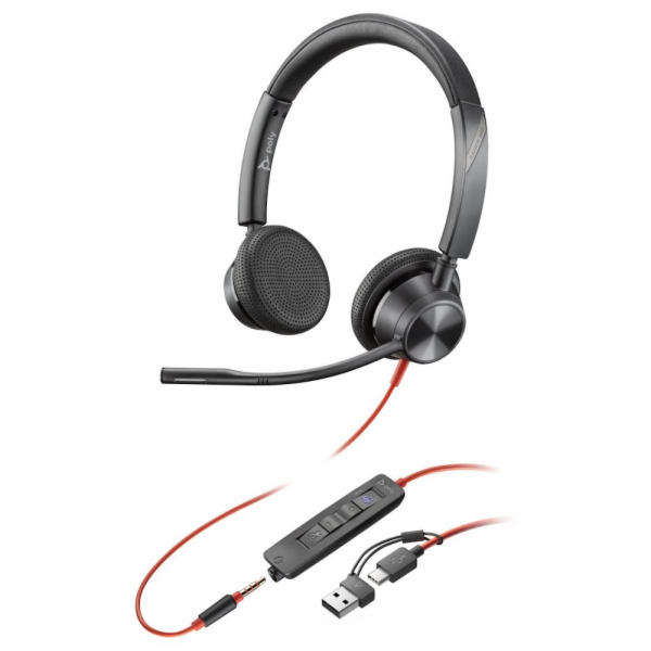 Poly Blackwire 3325 MS Teams náhlavní souprava, 3.5 mm ja...