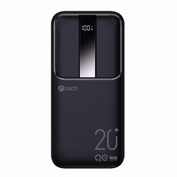 C-TECH Powerbanka 20000mAh, Li-Pol, 22,5W, USB-C/USB-A/mi...