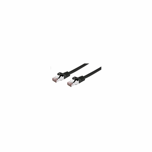 C-TECH kabel patchcord Cat6, FTP, černý, 0,25m