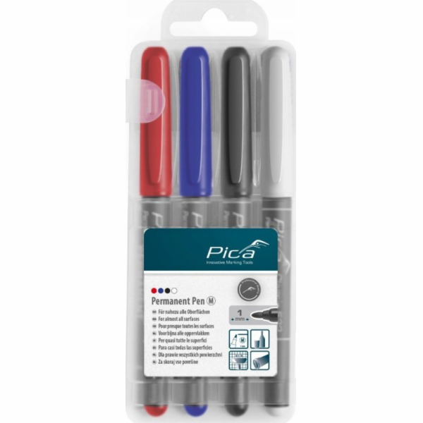 Pica Permanent-Pen 1,0mm  assorted with Instant-White-Pen