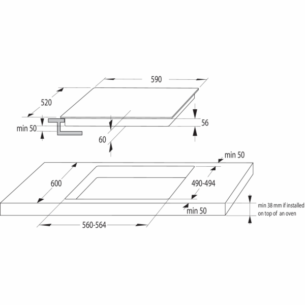 Gorenje GI6401BSCE Černá Vestavěné 59 cm Indukční varná d...