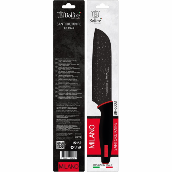 Nůž Bollire, santoku, nerezová ocel/mramor