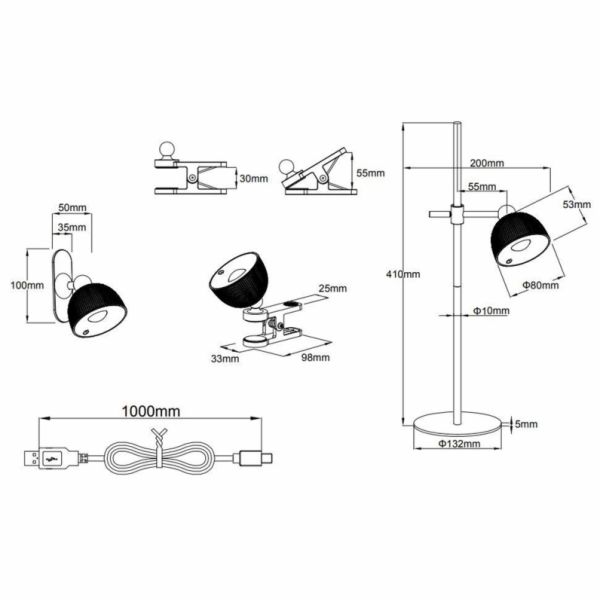 Lampa Reality MAXIMA, LED, stojící, 3W