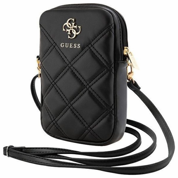 Guess kabelka GUWBZPSQSSGKčerná/černá zip prošívaná 4G