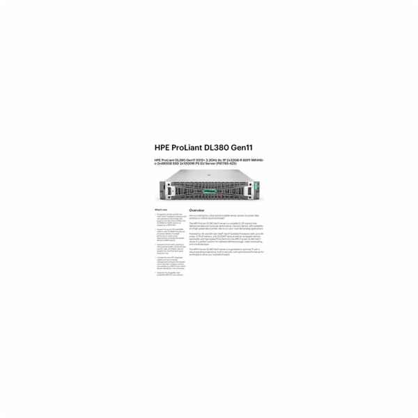 HPE PL DL380g11 5515+ (3.2/8C) 2x32G (p64706) MR416i-o/4G...