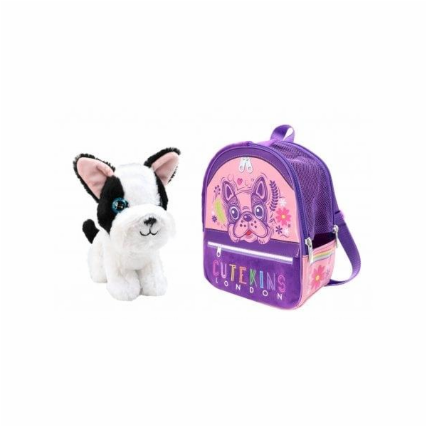 Plyšová hračka Cutekins Poochi Poo, bílá/černá