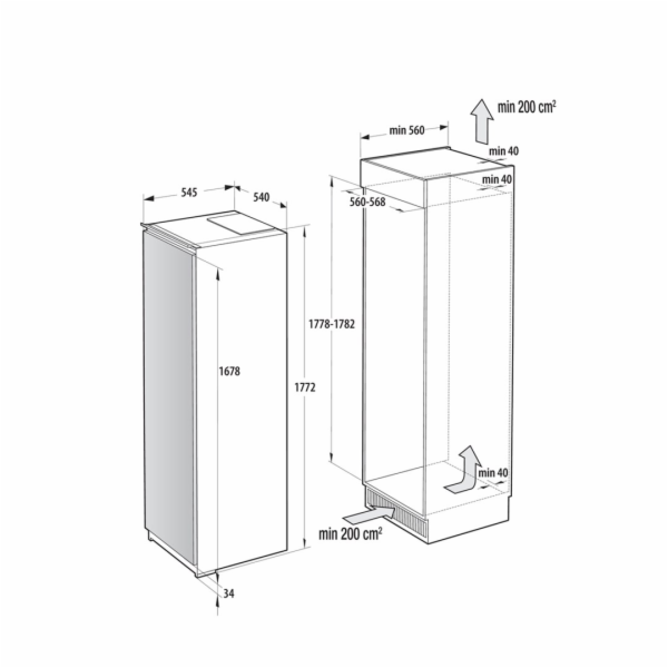 Gorenje Vestavná lednice RI517E41WF