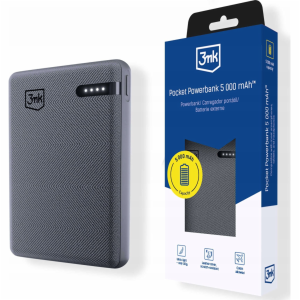 3mk Pocket Powerbank 5,000mAh 12W USB 1C Grey pro Universal