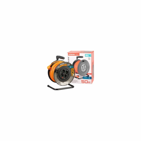 Strend Pro DG-FB04 buben 50m plast 4xzas. 3x1,5mm oranžov...