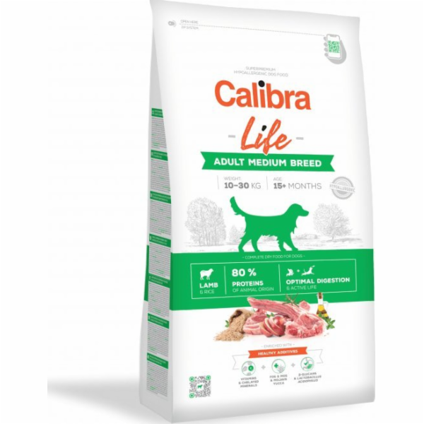 CALIBRA Life Adult Medium Breed Lamb - suché krmivo pro p...