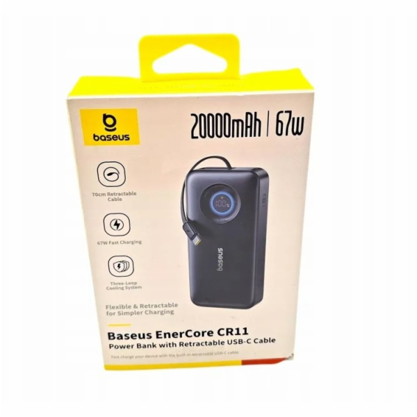 Baseus EnerCore CR11 Retractable  20000mAh 67W Cosmic Black