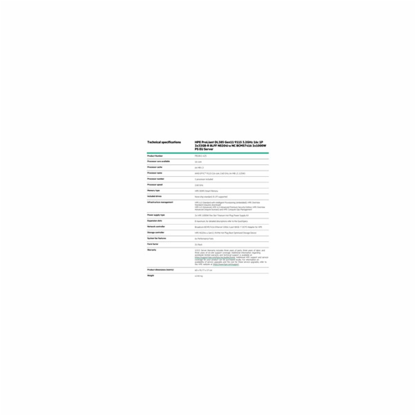 HPE PL DL385g11 AMD EPYC 9115 (2.6/16C) 2x32G (P64985) NS...