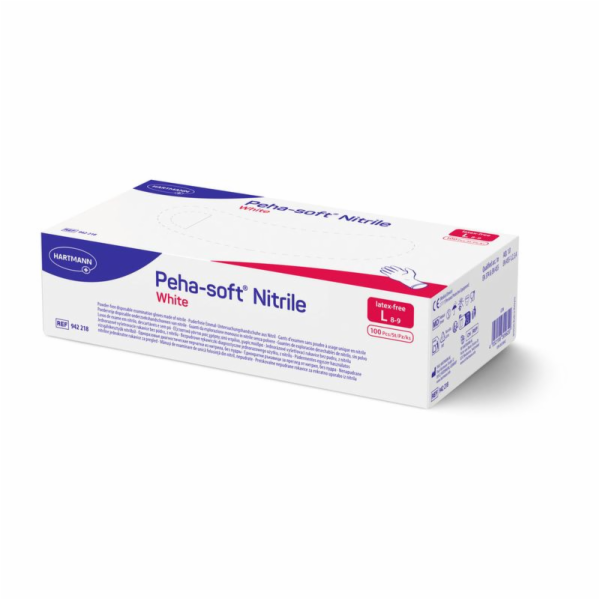 Rukavice Peha-soft nitrile, bílé, L, balení 100 ks