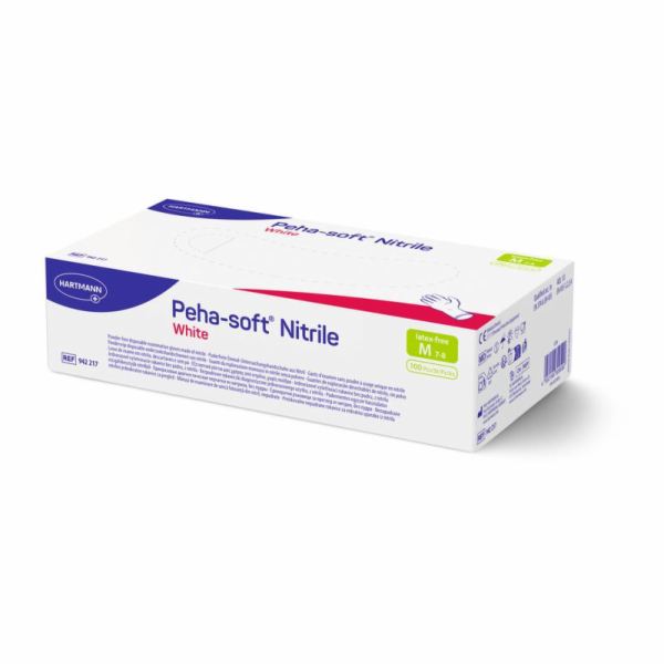 Rukavice Peha-soft nitrile, bílé, M, balení 100 ks
