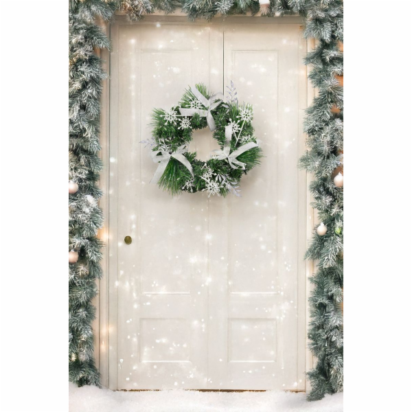 Věnec MagicHome Vánoční, přírodní, s mašlemi, 35 cm