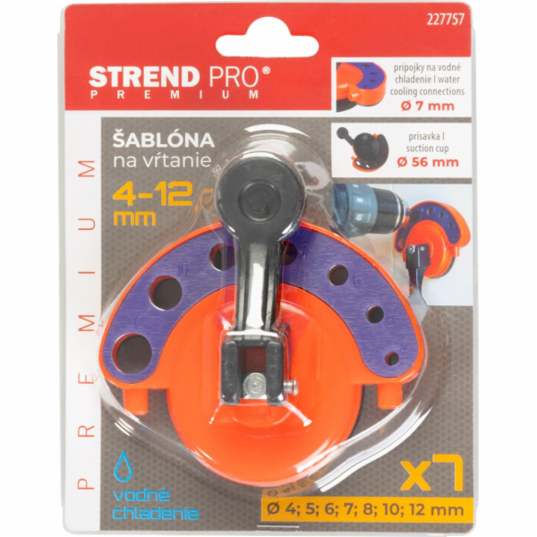 Sablona Strend Pro, na vrtani otvoru, s prisavkou, 4-12 mm