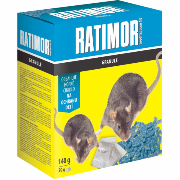 Navnada RATIMOR Brodifacoum pellets, 140 g, na mysi a pot...