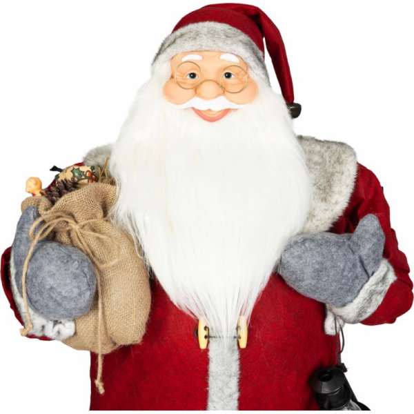 Dekorace MagicHome Vánoce, Santa, červený, 120 cm