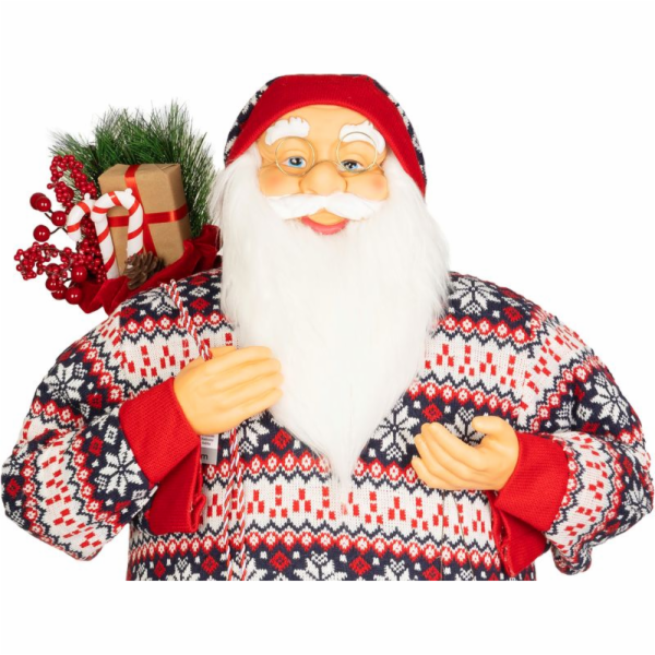Dekorace MagicHome Vánoce, Santa, se svetrem, 120 cm