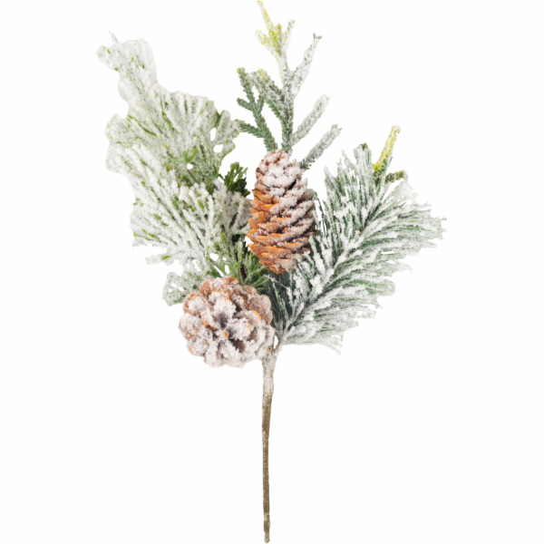 Vetvicka MagicHome Vanoce, se siskami, zasnezena, 30 cm